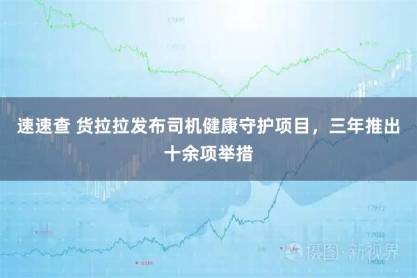 速速查 货拉拉发布司机健康守护项目，三年推出十余项举措