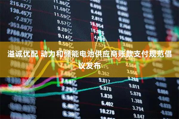溢诚优配 动力和储能电池供应商账款支付规范倡议发布